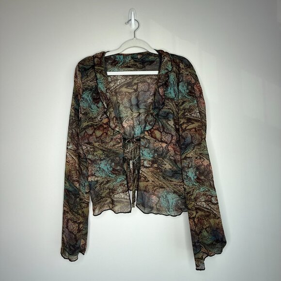 Wild Fable Earthy Bell Sleeve Sheer Blouse - Picture 2 of 7